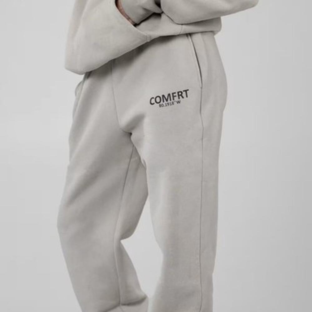 CMFRT Coordinate Sweatpants Adult Mens Womens Grey Tan Large Pull On Athleisure